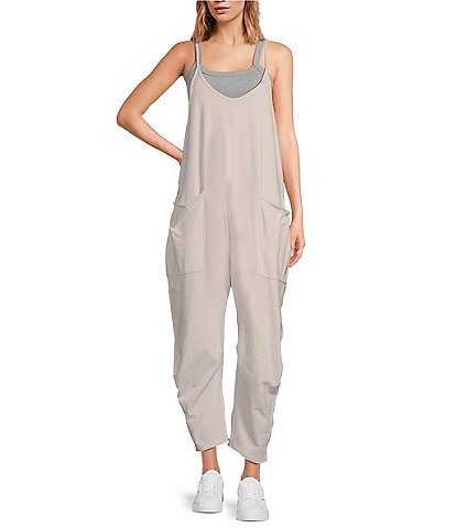 Free People FP Movement Sleeveless Scoop Neck Ankle Length Patch Pocket Hot Shot Onesie