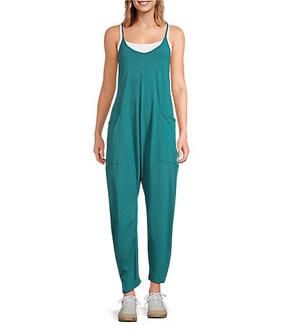 Free People FP Movement Sleeveless Scoop Neck Ankle Length Patch Pocket Hot Shot Onesie