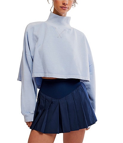 Free People FP Movement Pick Up Game Mock Neck Long Sleeve Cropped Pullover