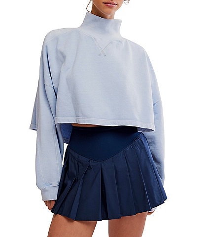 Free People FP Movement Pick Up Game Mock Neck Long Sleeve Cropped Pullover