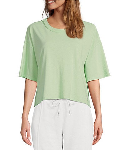 Free People FP Movement Crew Neck Short Sleeve Inspire Oversized Boxy Cropped Shirt