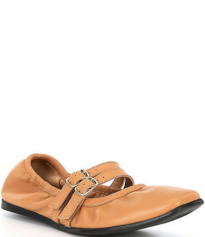 Free People Gemini Leather Buckle Ballet Flats