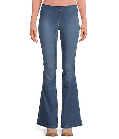 Free People We the Free Gummy Flared Leg Mid Rise Pull-On Stretch Jeans