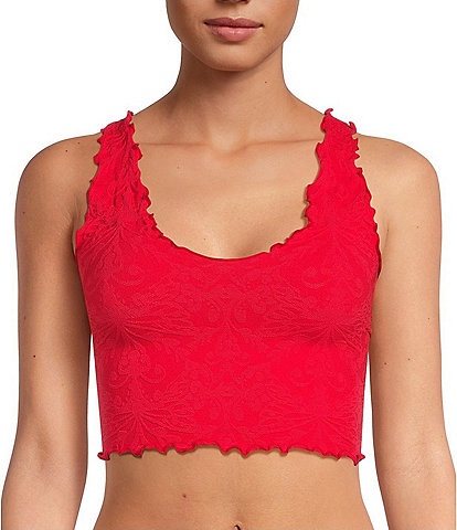 Free People Here For You Seamless Lettuce Trimmed Cropped Cami