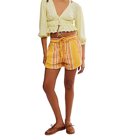Free People Kalli Yarn-Dyed Stripe Pull-On Shorts