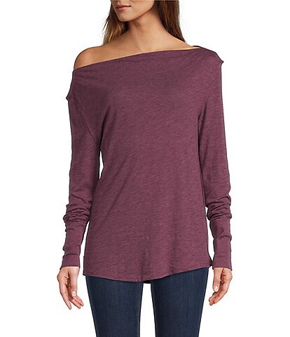 Free People Kimmi Off-the-Shoulder Long Sleeve Knit Top
