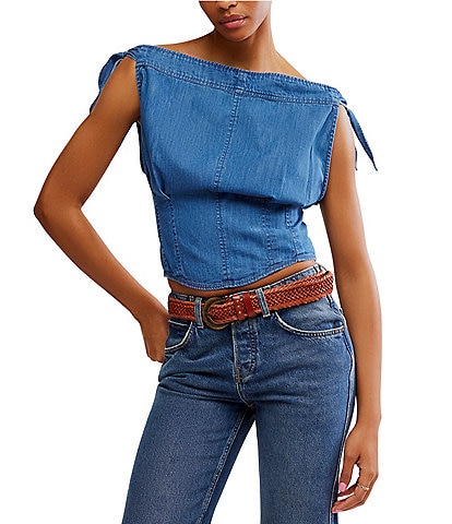 Free People Louie Boatneck Tie Sleeveless Top