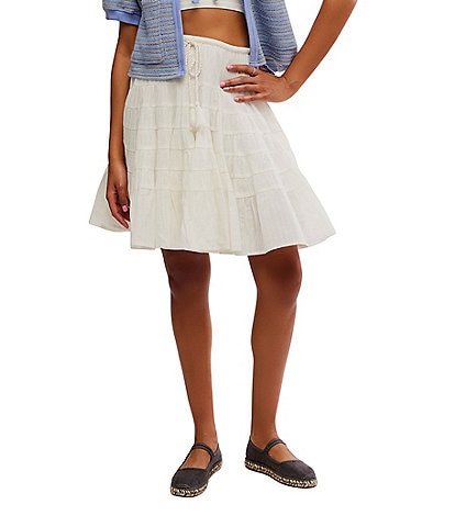 Free People Many Layers Low Rise Tiered Skirt