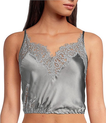 silver lace camisole top