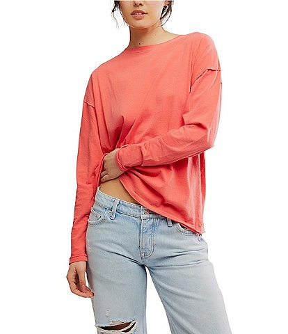 Free People Nina Crew Neck Long Sleeve Tee