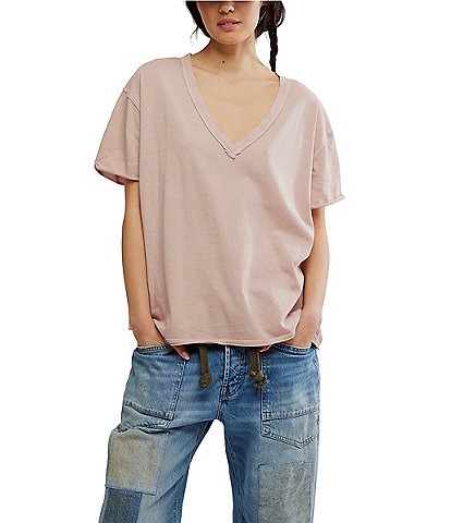 Free People Nina V-Neck Short Sleeve Tee