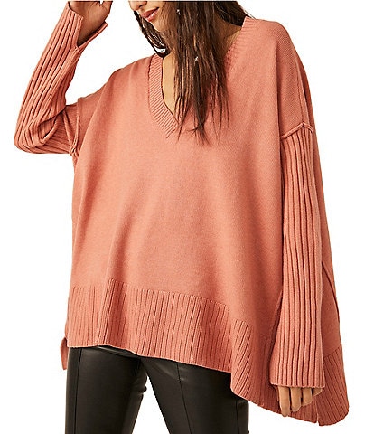Free People Orion V-Neck Long Sleeve A-Line Tunic