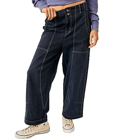 Free People Sawyer Mid-Rise Wide Leg Carpenter Jeans