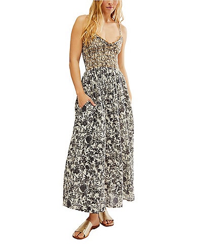 Free People Sweet Nothings Floral V-Neck Sleeveless Maxi Dress
