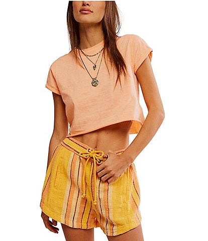Free People The Perfect Tee Crew Neck Short Sleeve Cropped Tee