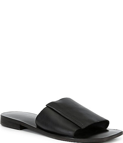 Free People Verona Leather Flat Slide Sandals