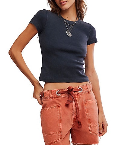 Free People We The Free Atlas Crew Neck Short Sleeve Tee