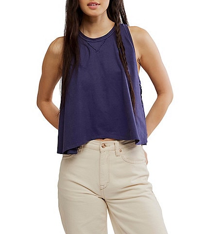 Free People We The Free Hialeah Scoop Neck Sleeveless Flowy Tee