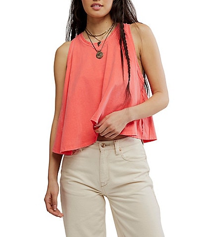 Free People We The Free Hialeah Scoop Neck Sleeveless Flowy Tee