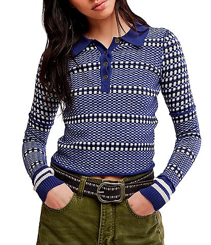 Free People We The Free Level Up Swift Collared Long Sleeve Top