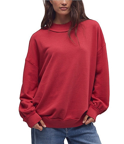 Free People We The Free Palm Spring Mock Neck Long Sleeve Knit Pullover