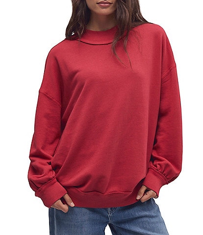 Free People We The Free Palm Spring Mock Neck Long Sleeve Knit Pullover