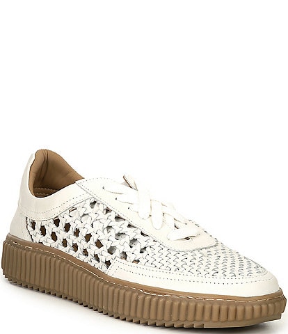 Free People Wimberly Leather Woven Sneakers
