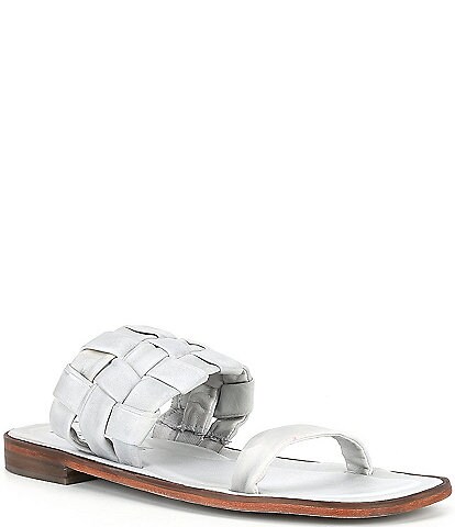 Free People Winding River Woven Leather Slip-On Sandals