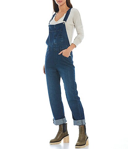 dillards denim jumpsuit