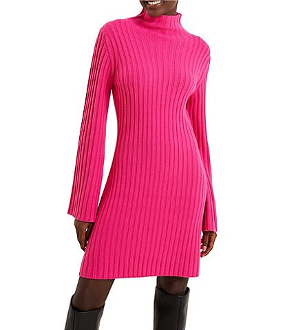 French Connection Babysoft Mock Neck Long Sleeve Sweater Dress
