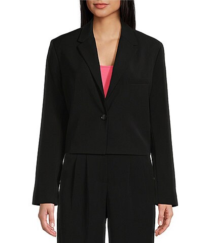 French Connection Harry Suiting Cropped Notch Collar Long Sleeve Coordinating Blazer