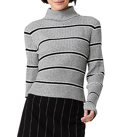 French Connection Mason Knit Varsity Stripe Turtleneck Long Sleeve Top