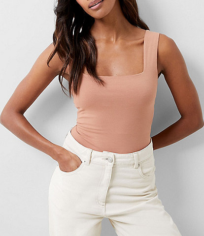 French Connection Rallie Square Neck Sleeveless Bodysuit