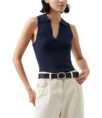 French Connection V Neck Sleeveless Pullover Top