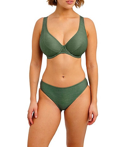 Freya Arizona Wave High Apex Plunge Neck Underwire Bra Swim Top & Arizona Wave High Leg Bikini Bottom