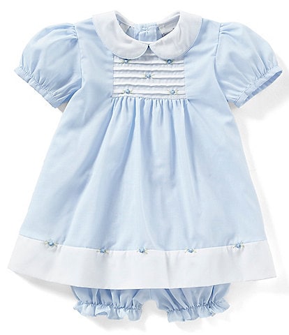 Friedknit Creations Baby Girls 3-9 Months Rosette Pintuck Dress