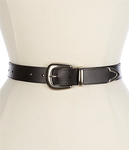 Frye 1#double; Metal Tipped Leather Belt