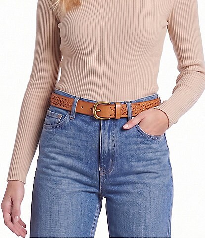 Frye 1.18#double; Woven Leather Belt