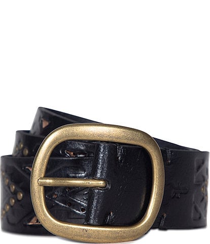 Frye 1.4" Southwestern Embossed Leather Belt