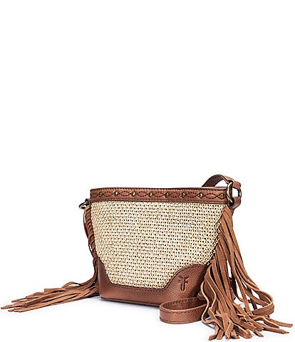 Frye Ava Raffia Fringe Mini Bucket Bag