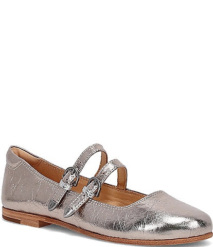 Frye Carson Metallic Leather Mary Jane Flats