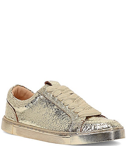 Frye Ivy Court Low Lace Metallic Leather Sneakers