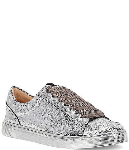 Frye Ivy Court Low Lace Metallic Leather Sneakers