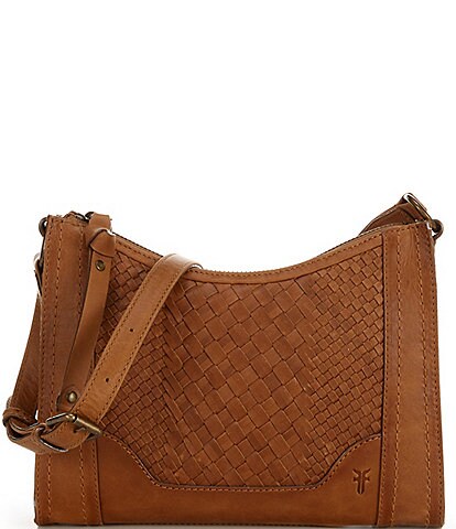 Frye Melissa Woven Leather Zip Crossbody Bag
