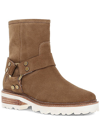 Frye Olivia Suede Harness Booties