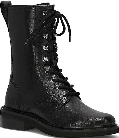 Frye Phoebe Leather Lace Up Combat Boots