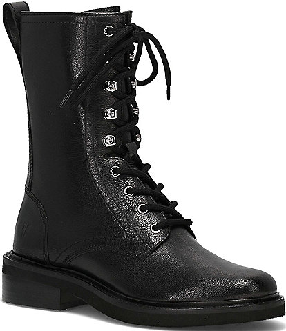 Frye Phoebe Leather Lace Up Combat Boots