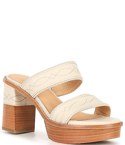Frye Pipa Woodstock Leather Two Band Platform Sandals