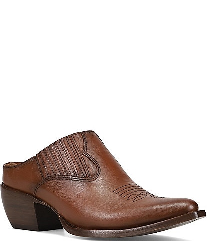 Frye Sacha Leather Western Mules