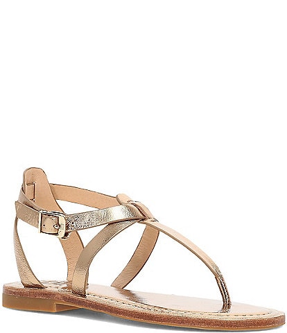 Frye Taylor Leather Ankle Wrap Thong Sandals